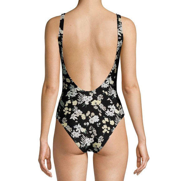 NWT | Derek Lam 10 Crosby | Floral Lace-Up One Piece Swimsuit - Picture 6 of 6